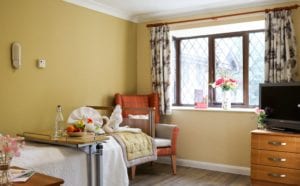 Elegant surroundings, Cedar Lodge Care Home, Award-winning respite, nursing and residential care, Frimley Green, Camberley, Surrey. All-inclusive fees and no deposits.