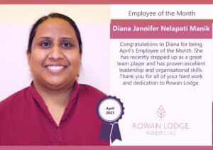 Employee of the month - Rowan Lodge - April 2023