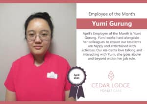 Employee of the month - Cedar Lodge - April 2023