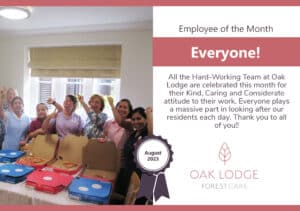 Oak Lodge - Employee of the month - Aug 2023